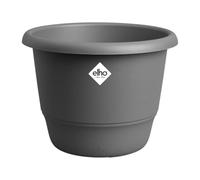 Elho Amiga Round 25 - Vaso per interno e esterno - 100% Plastica Riciclata - Ø 24.5 x H 18.5 cm - Nero/Anthracite