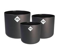Elho B.for Soft Round - Vaso per Interno - 100% plastica riciclata - 3 Pezzi - Ø 14, 16, 18 cm - Nero/Anthracite