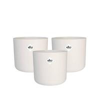 Elho B.for Soft Round - Vaso per Interno - 100% plastica riciclata - Set di 3 - Ø 18 cm - Bianco/White