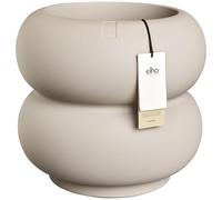 elho Amber Roll Low 43 - Vaso per piante per interni ed esterni, 100% plastica riciclata, Ø 43 x H 40 cm, beige/beige bilanciato