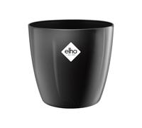 Elho Brussels Diamond Round 16 - Vaso per Interno - 100% Plastica Riciclata - Ø 15.8 x H 14.5 cm - Metallic Black