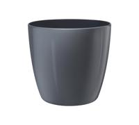 Elho brussels diamond round 20cm vaso da fiori - Anthracite | Ø 20 x Alt. 18.6 cm | Adatto per interni | Plastica riciclata al 100%