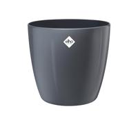 Elho brussels diamond round 30cm vaso da fiori - Anthracite | Ø 29.4 x Alt. 27 cm | Adatto per interni | Plastica riciclata al 100%
