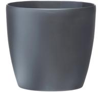 Elho Vaso Da Fiori Rotondo Elho Bruxelles Wheels 40 - Nero - Ø 39 X H 37 Cm - In