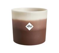 Elho Colour Gradiant Round 16cm - Vaso per Piante da Interno - 100% Plastica Riciclata - Ø 15.9 x H 14.7 - Marrone/Marrone Cedro