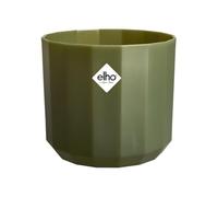 Elho Facet Round 17cm - Vaso per Piante da Interni - 100% Plastica Riciclata - Ø 16.6 x H 14.9 cm - Verde/Verde Foresta