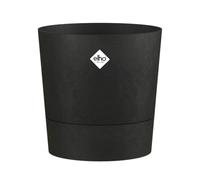 Elho Foss Round 25cm - Vaso per Interno - 100% Plastica Riciclata - Ø 24.5 x H 24.2 cm - Nero/Living Black
