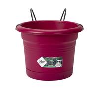 elho Green Basics Allin1 Metal 27 - Vaso da fiori per balcone ed esterni, Ø 19,5 x 18,5 cm, rosa/rosso ciliegia