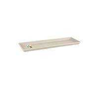 Elho Green Basics fioriera con sottovaso 80 cm - Piattino, in cotone, bianco, 77.3 x 14.8 x 2.4 cm