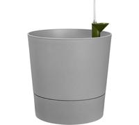Elho Vaso da Fiori Quadrato in Plastica Greensense Aqua Care Cemento Trasparente 29,5 x 29,5 x H 29,1 cm 15 L