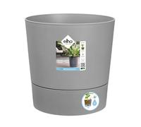 Elho Vaso da Fiori Quadrato in Plastica Greensense Aqua Care Cemento Trasparente 29,5 x 29,5 x H 29,1 cm 15 L
