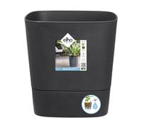 Elho Greensense Aqua Care Square 30 - Vaso per Interno esterno - 100% Plastica Riciclata - Ø 29.5 x H 30.2 cm - Grigio/Charcoal Grey