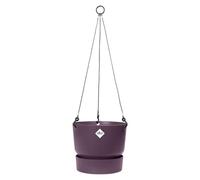 Elho Greenville Hanging Basket 24 - Vaso per Balcone esterno - Ø 23.5 x H 20.5 cm - Viola/Vintage Prugna