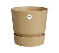Elho Greenville Round 20 - Vaso per Esterno - Ø 19.5 x H 18.4 cm - Beige/Sabbia Dorata