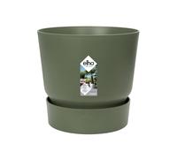 Elho Greenville Round 30cm Vasi per Piante Leaf Green ∅ 29.5 x A 27.8 cm