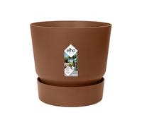 Elho Greenville Round 40 - Vaso per Esterno - Ø 39.0 x H 36.8 cm - Marrone/Ginger Brown