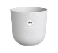 Elho Jazz Round Mini 11cm - Piccolo Vaso per Interno - 100% Plastica Riciclata - Ø 11.1 x H 10.3 cm - Bianco/Silky White
