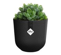 Elho Jazz Round Mini 9cm - Vaso per Piante da Interni - 100% Plastica Riciclata - Ø 9.2 x H 8.5 cm - Nero/Living Black