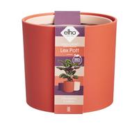 Elho Lex Pott Set 14cm Vasi per Piante - Rosso Corallo | ∅ 13.8 x A 12.4 cm | 3 articoli inclusi | Adatto per uso interno | Plastica riciclata al 100%