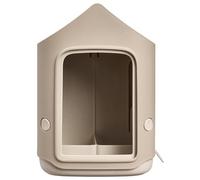 Elho Cosy Bird Feeder 18cm - Mangiatoia e Abbeveratoio per Uccelli - 100% Plastica Riciclata - L17.6 x B18 x H23 cm - Beige/Beige Fungo
