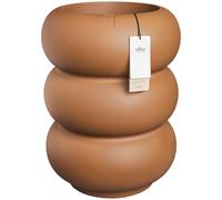 elho Amber Roll High 43 - Vaso per piante per interni ed esterni, 100% plastica riciclata, Ø 43 x H 58 cm, marrone/caramello