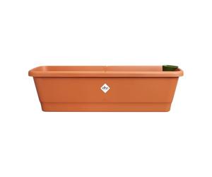 Elho noa balcony trough l - Fioriera per Balcone - Con Serbatoio d’Acqua - Realizzato in Plastica 100% Riciclato - Marrone/Terra