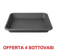 ELHO OFFERTA 4 SOTTOVASO UNIVERSAL SAUCER SQUARE 30CM ANTRACITE