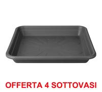 ELHO OFFERTA 4 SOTTOVASO UNIVERSAL SAUCER SQUARE 35CM ANTRACITE