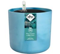 Elho The Ocean Collection Round con Sistema D'Irrigazione - Vaso per piante - 100% Plastica Riciclata - Blu/Blu Atlantico