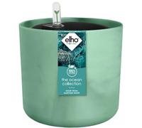 Elho The Ocean Collection Round con Sistema D'Irrigazione - Vaso per piante - 100% Plastica Riciclata - Verde/Verde Pacifico