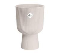 Elho Vibes Fold Coupe 14 - Vaso per Piante da Interno - Ø 13.9 x H 21.0 cm - Bianco/Bianco Lino