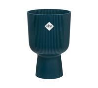 Elho Vibes Fold Coupe 14 - Vaso per Piante da Interno - 100% Plastica Riciclata - Ø 13.9 x H 21.0 cm - Blu/Deep Blue
