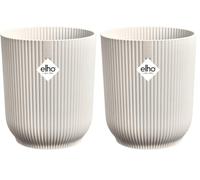 Elho Vibes Fold Orchid High 12,5cm - Vaso per Orchidee da Interno - Vasi per Fiori - 100% plastica riciclata - Bianco/Bianco Lino (Confezione da 2)