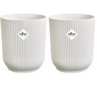 Elho Vibes Fold Orchid High 12,5cm - Vaso per Orchidee da Interno - Vasi per Fiori - 100% plastica riciclata - Bianco/Silky White (Confezione da 2)