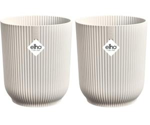 Elho Vibes Fold Orchid High 12,5cm - Vaso per Orchidee da Interno - Vasi per Fiori - 100% plastica riciclata - Bianco/Bianco Lino (Confezione da 2)