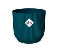 Elho Vibes Fold Round 14-100% Plastica Riciclata - Vaso per Piante da Interno - Ø 14.1 x H 12.9 cm - Blu/Deep Blue