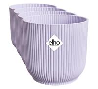 Elho Vibes Fold Round 14-100% Plastica Riciclata - Vaso per Piante da Interno - Ø 14.1 x H 12.9 cm - Viola/Soft Lilac (Confezione da 4)