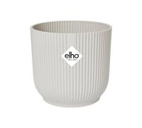 Elho Vibes Fold Round 16-100% Plastica Riciclata - Vaso per Piante da Interno - Ø 16.1 x H 14.8 cm - Bianco/Silky White