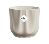 Elho Vibes Fold Round 16 -Vaso per Piante da Interno - Ø 16.1 x H 14.8 cm - Bianco/Bianco Lino
