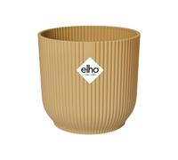 Elho Vibes Fold Round 18-100% Plastica Riciclata - Vaso per Piante da Interno - Ø 18.3 x H 16.8 cm - Giallo/Butter Yellow