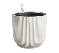 Elho Vibes Fold Round con Sistema D'Irrigazione - Vaso per Piante da Interno - 100% plastica riciclata - Ø 22 cm - Bianco/Linen White
