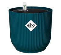 Elho Vibes Fold Round con Sistema D'Irrigazione - Vaso per Piante da Interno - 100% plastica riciclata - Ø 22 cm - Blu/Deep Blue