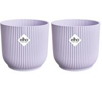 Elho Vibes Fold Round Mini 11-100% Plastica Riciclata - Vaso per Piante da Interno - Ø 11.1 x H 10.5 cm - Viola/Soft Lilac (Confezione da 2)