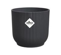 Elho Vibes Fold Round Mini 11 - Vaso per Piante da Interno - Ø 11.1 x H 10.5 cm - Nero/Anthracite