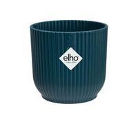 Elho Vibes Fold Round Mini 9-100% Plastica Riciclata - Vaso per Piante da Interno - Ø 9.3 x H 8.8 cm - Blu/Deep Blue