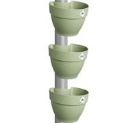 Elho Vibia Campana Drainpipe Clicker 40 - Vaso per Esterno - Set di 3 - Ø 21.6 x H 16.3 cm - Verde/Pistache Green