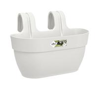 Elho Vibia Campana Easy Hanger M 36 - Fioriera per Balcone esterno - Ø 36.0 x H 26.5 cm - Bianco/Silky White