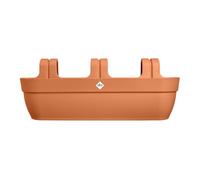 Elho Vibia Campana Easy Hanger XXL 70 - Fioriera per Balcone Esterno - 100% Plastica Riciclata - L69 x B26.8 x H23.7 cm - Marrone/Terra