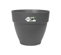 Elho Vibia Campana Rotondo 47 - Vaso da Fiori per Esterni, in plastica 100% Riciclata, Ø 47,0 x H 40,4 cm, Colore: Nero/Antracite