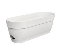Elho vibia campana trough 50cm fioriera - Silky White | 18,2 x 49 x 17 cm (lunghezza x larghezza x altezza). Sottovaso integrato, 100% plastica riciclata